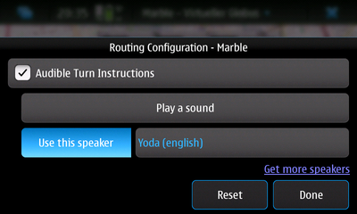 Voice navigation configuration on the Nokia N900